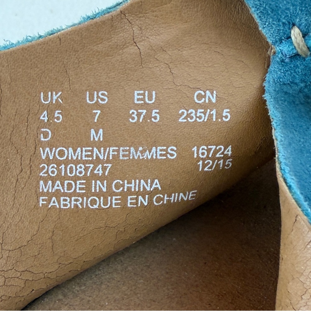 Clarks Collection Helio Float Cork Wedge Sandal, Teal / Blue Soft Suede Size 7 - Picture 8 of 9